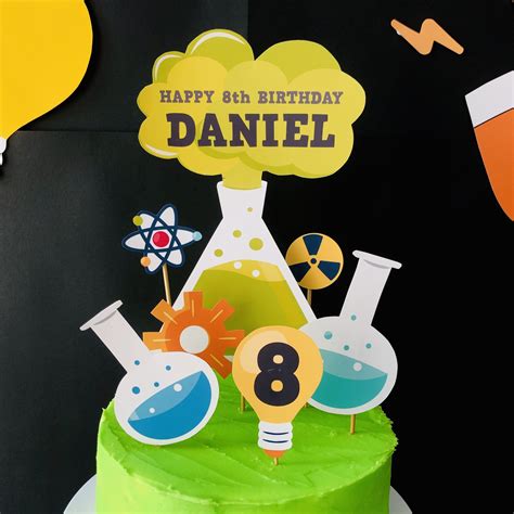science cake topper|science birthday cake.